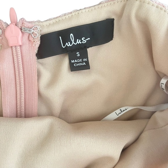 𝅺LULUS Unlimited Love Dusty Pink Lace Trumpet‎ Midi Dress Size S - Picture 7 of 12